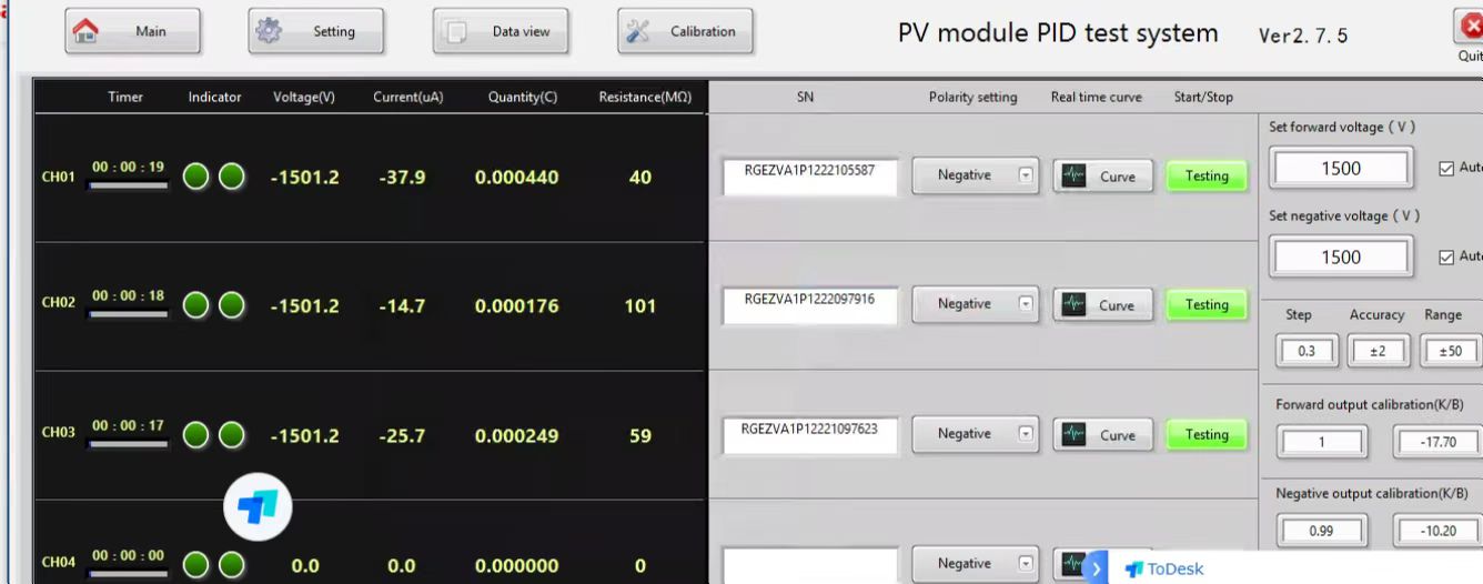 جهاز اختبار PID لموثوقية الطاقة الشمسية / غرفة PID